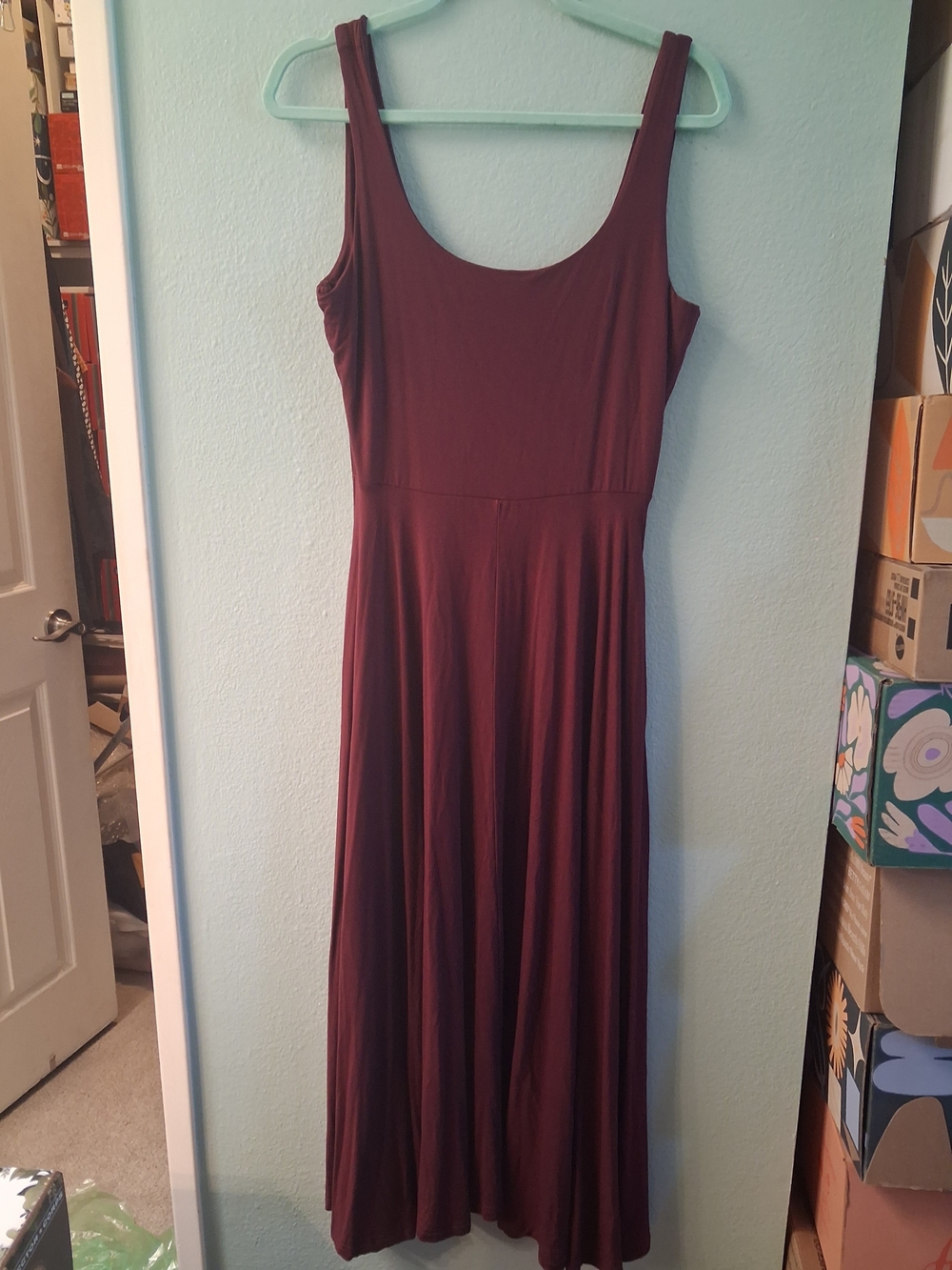 Market & Spruce Sleeveless Scoop Neck Maxi Dress in Deep Burgundy | Size M